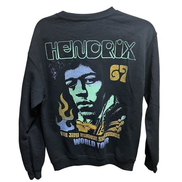 Hendrix World Tour 67 Lightweight Black Pullover Sweatshirt Unisex Size Small - Picture 3 of 7